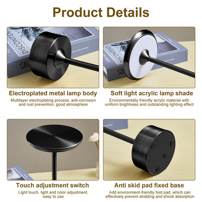 Machined Modern - Touch-Sensitive LED Rechargeable Lamp