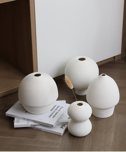 White Ceramic Vases - Nordic Home Decor
