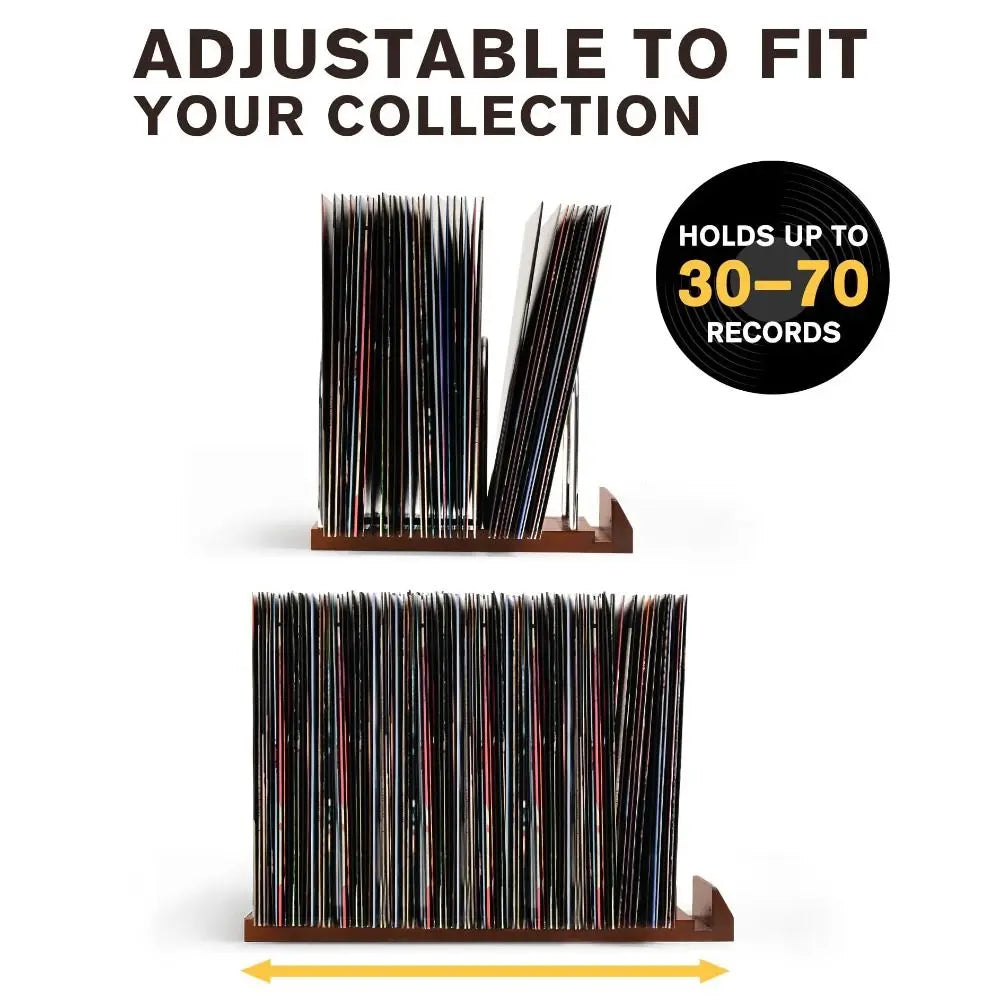 Expandable Wooden Record Rack