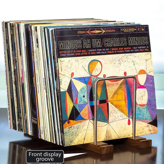Solid Walnut Adjustable Vinyl & Media Display Stand