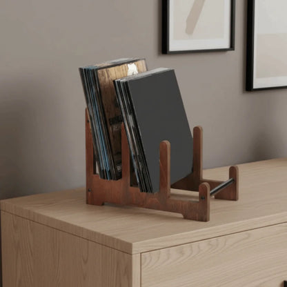 Sculptural Wooden Vinyl Stand
