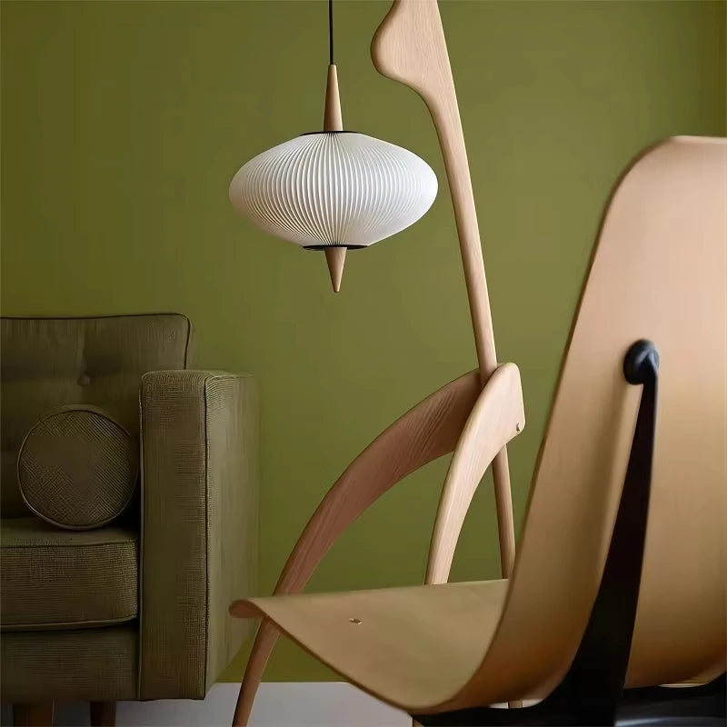 Retro Wabi-Sabi Solid Wood Floor Lamp
