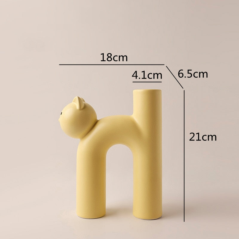 Cute Cat Vase - Cathead H-Shaped Tube Vase