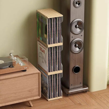 Stackable Acrylic & Wood Vinyl Tower