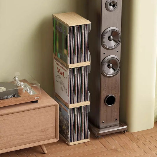 Stackable Acrylic & Wood Vinyl Tower
