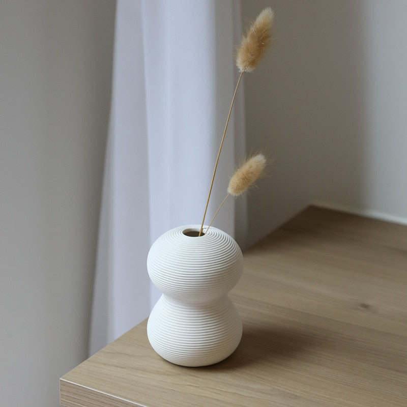 White Ceramic Vases - Nordic Home Decor