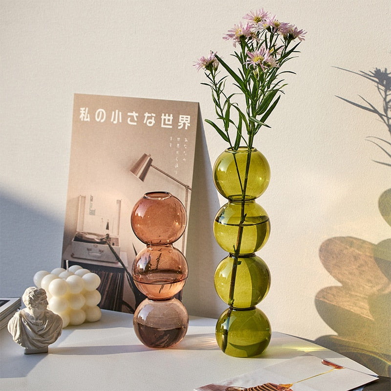 Nordic Glass Vase - Home Decor & Living Room Decoration