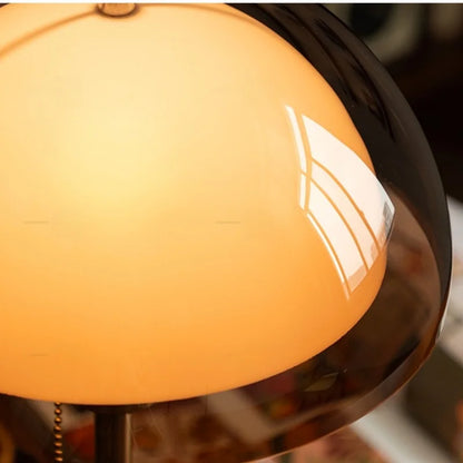 Vintage Amber Mushroom Table Lamp