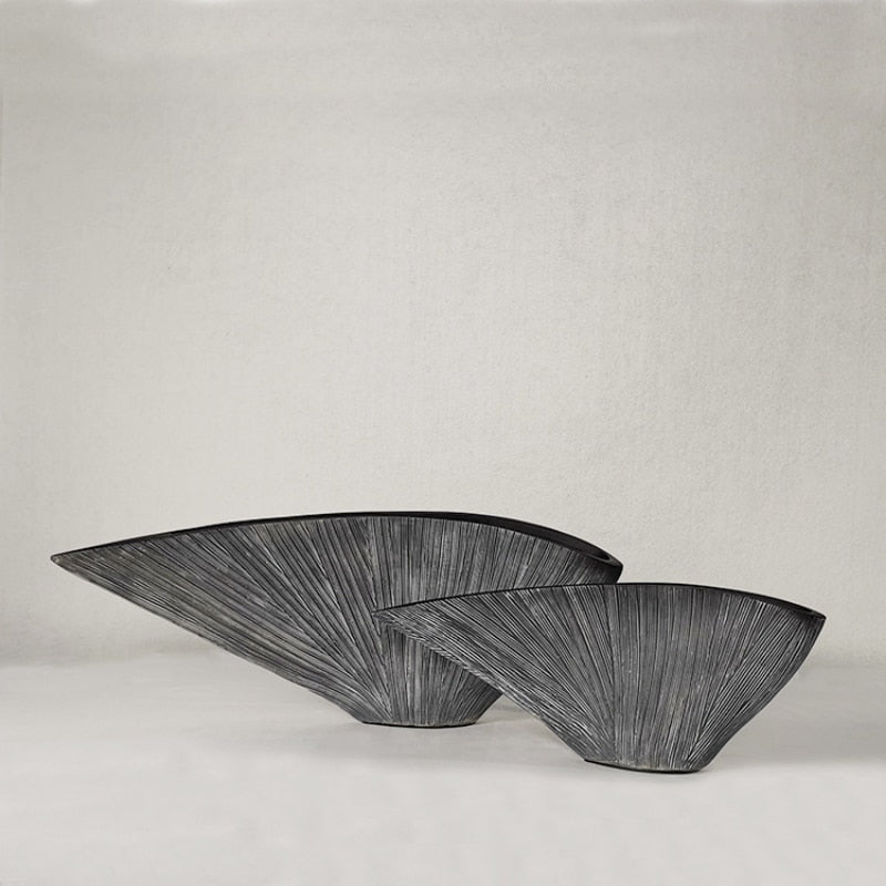 Nordic Fan-Shaped Resin Vases