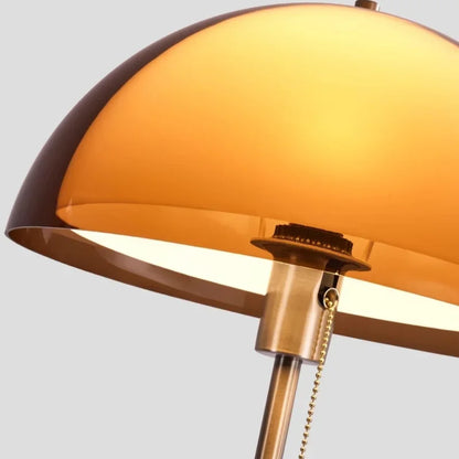 Vintage Amber Mushroom Table Lamp