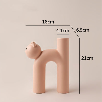 Cute Cat Vase - Cathead H-Shaped Tube Vase