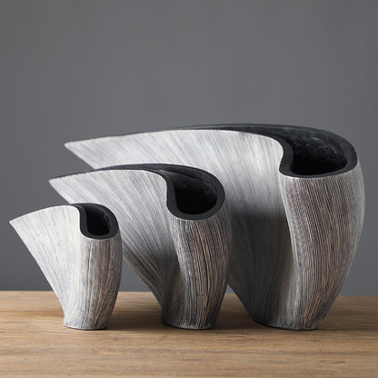 Nordic Fan-Shaped Resin Vases