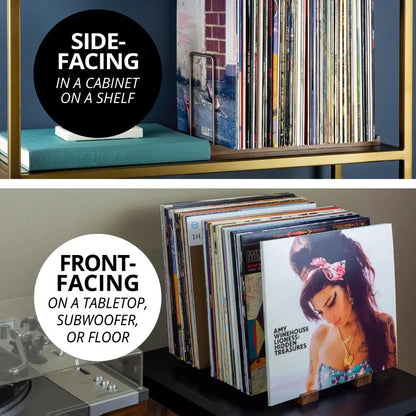 Solid Walnut Adjustable Vinyl & Media Display Stand