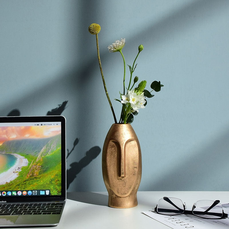Stylish Abstract Human Face Ceramic Vases