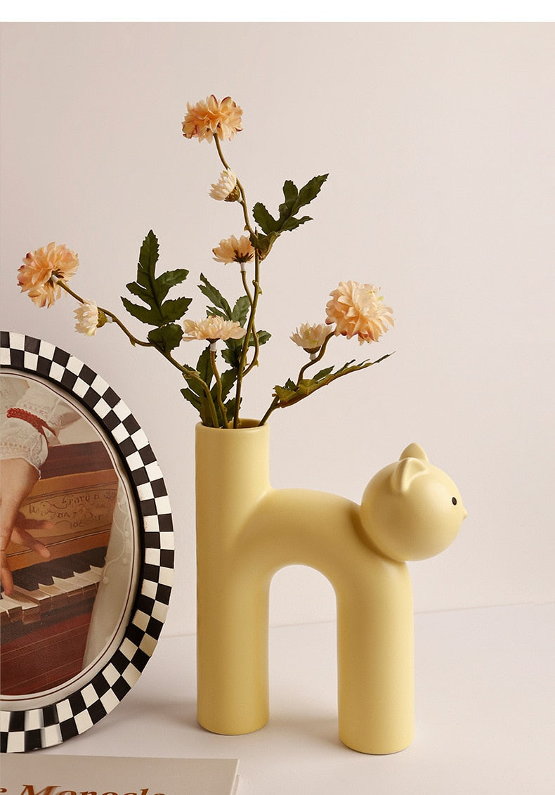 Cute Cat Vase - Cathead H-Shaped Tube Vase
