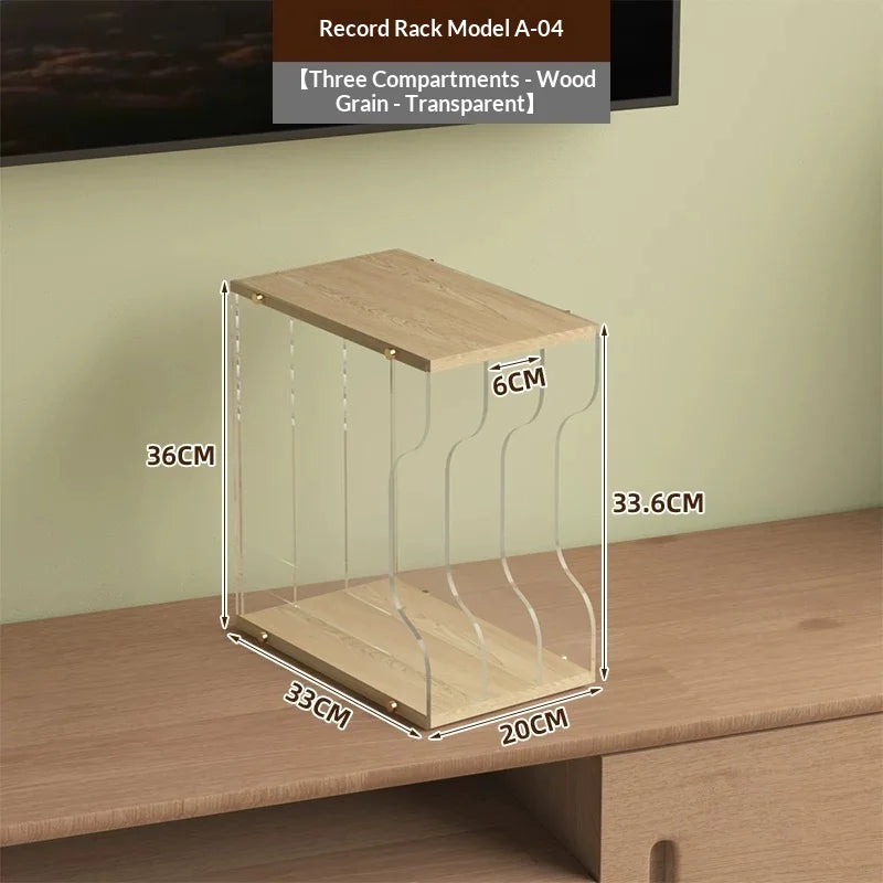 Stackable Acrylic & Wood Vinyl Tower
