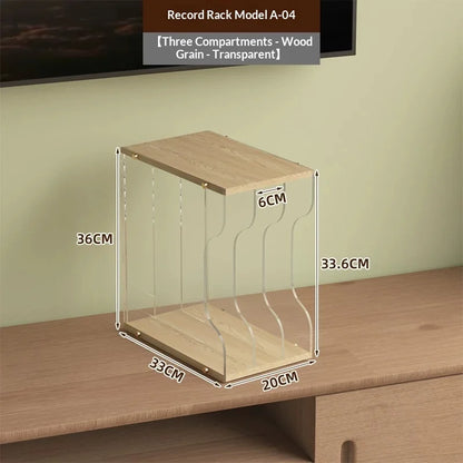Stackable Acrylic & Wood Vinyl Tower