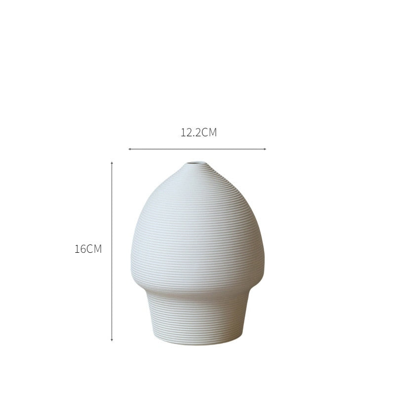 White Ceramic Vases - Nordic Home Decor