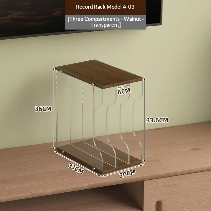 Stackable Acrylic & Wood Vinyl Tower