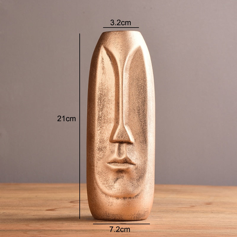 Stylish Abstract Human Face Ceramic Vases