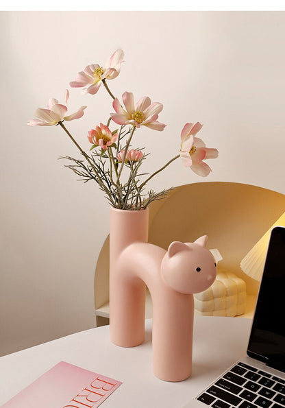 Cute Cat Vase - Cathead H-Shaped Tube Vase