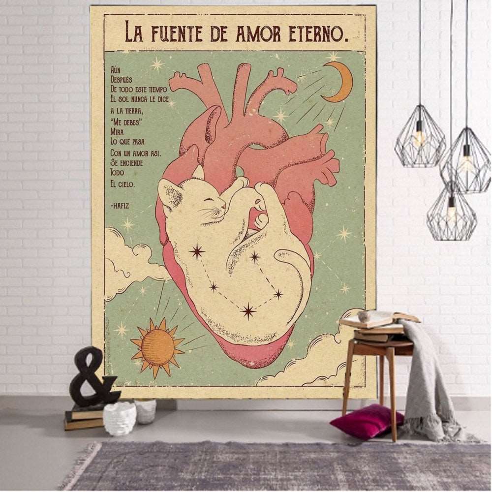 Tarot Tapestry - Amor Eterno Kitty