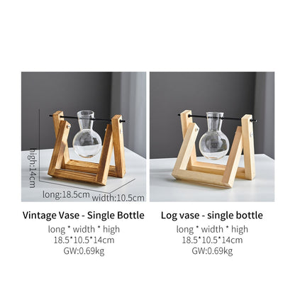 Modern Minimalism - Garden Wooden Glass Vases