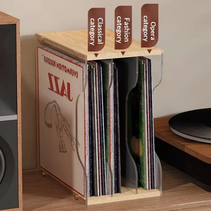 Stackable Acrylic & Wood Vinyl Tower