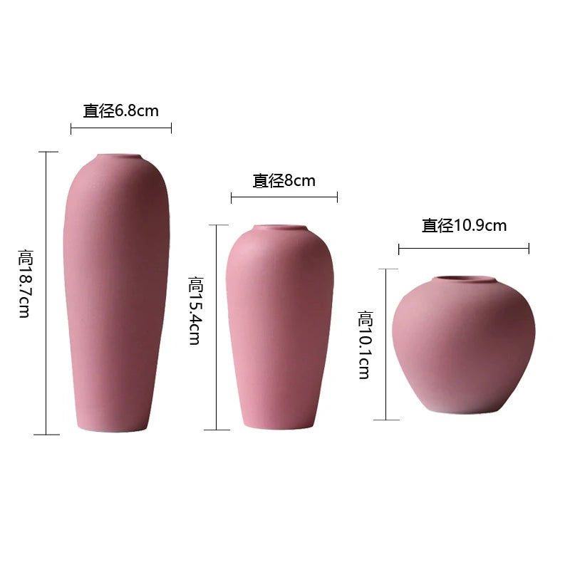 Set of 3 Ceramic Vases - Dusty Range