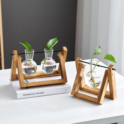 Modern Minimalism - Garden Wooden Glass Vases