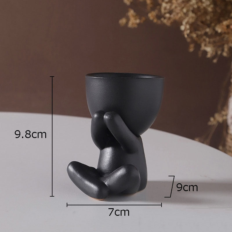 Abstract Figures Flower Pots Ceramic Vases