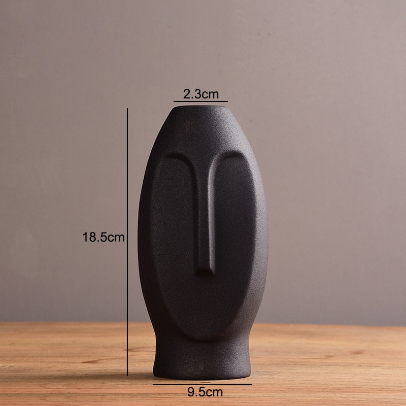 Stylish Abstract Human Face Ceramic Vases
