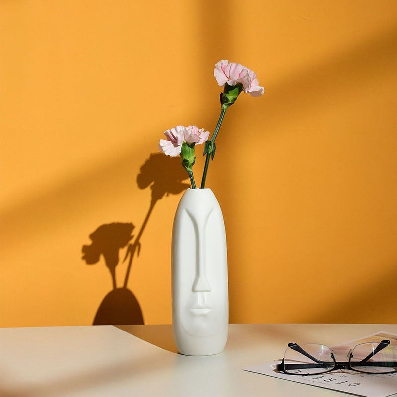 Stylish Abstract Human Face Ceramic Vases