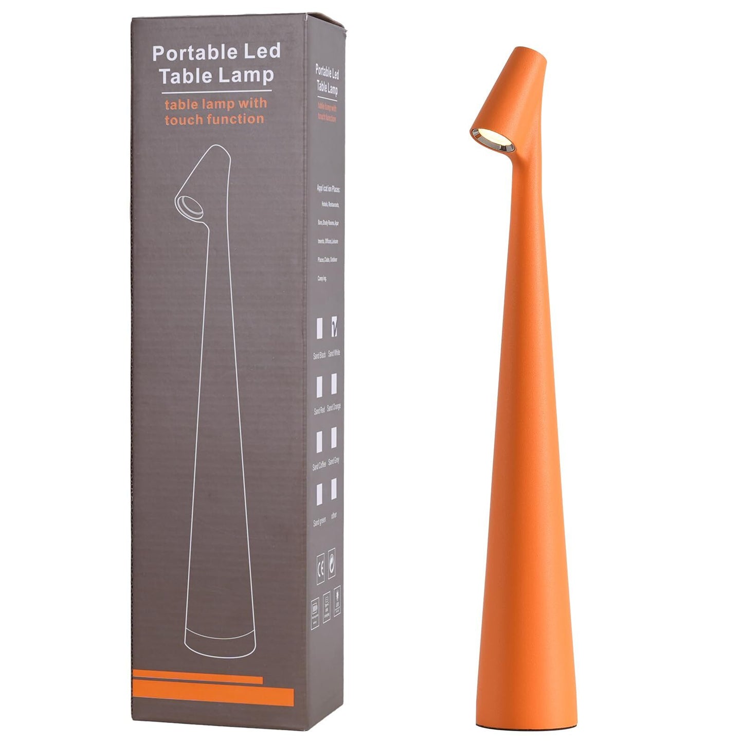 Portable LED Table Lamp 13.5" H – Touch Control, 3 Brightness Levels