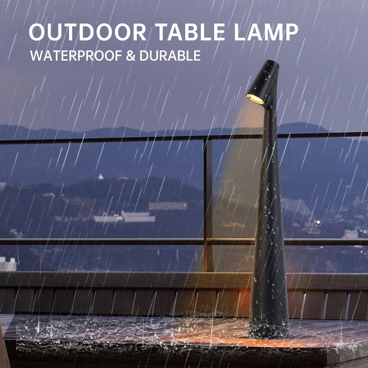 Portable LED Table Lamp 13.5" H – Touch Control, 3 Brightness Levels