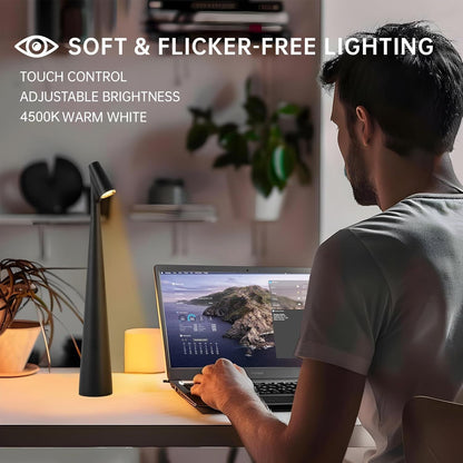 Portable LED Table Lamp 13.5" H – Touch Control, 3 Brightness Levels