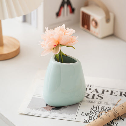 Modern Ceramic Vase Set (3-Piece): Minimalist Home Decor for Living Room Flower Arrangements (Blue) | Other Styles Available in Store