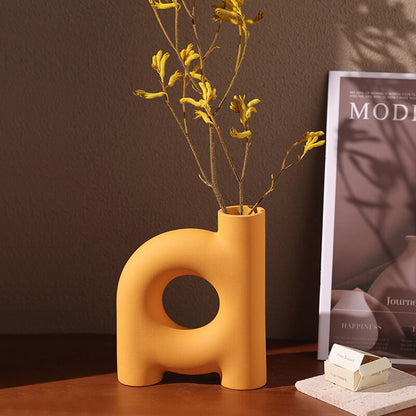 Tubular Letter Vase Set（3-Piece ） – Modern Ceramic Decor for Living Room, Dining Table & TV Stand | Other Luxury Styles Available in Store