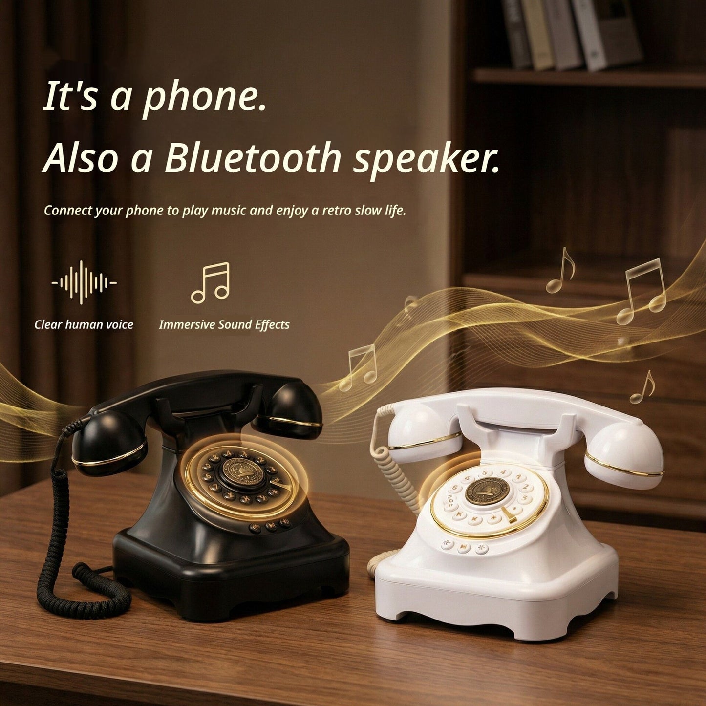 Retro Wireless Bluetooth Landline Phone