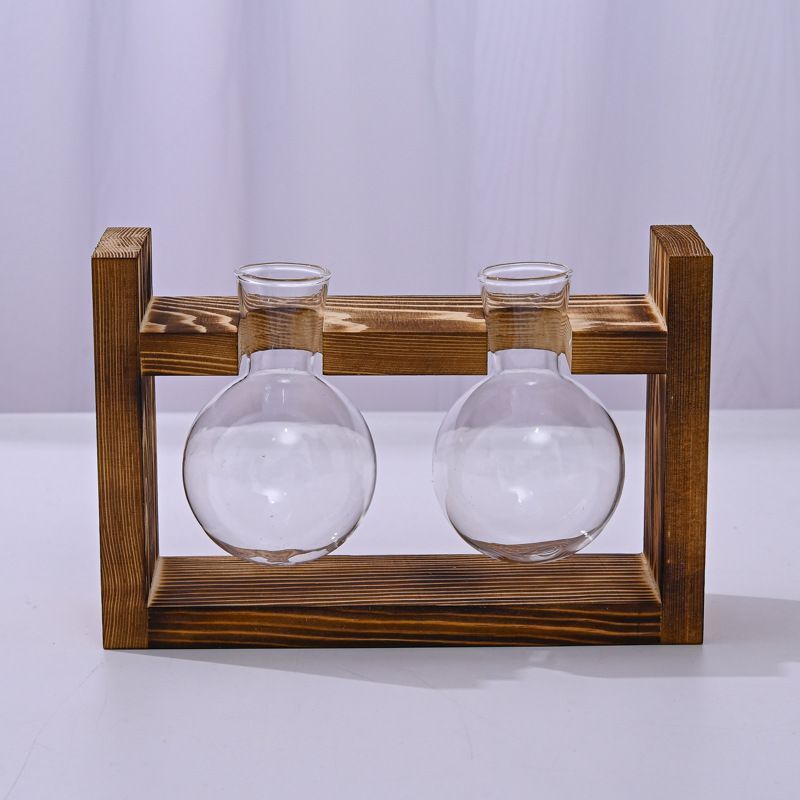 Hydroponic Wooden Frame  - Spherical Bottle