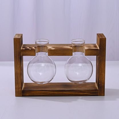 Hydroponic Wooden Frame  - Spherical Bottle