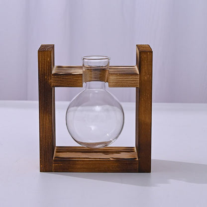 Hydroponic Wooden Frame  - Spherical Bottle