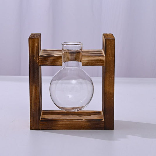 Hydroponic Wooden Frame  - Spherical Bottle