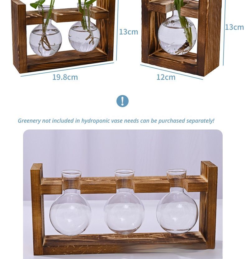 Hydroponic Wooden Frame  - Spherical Bottle