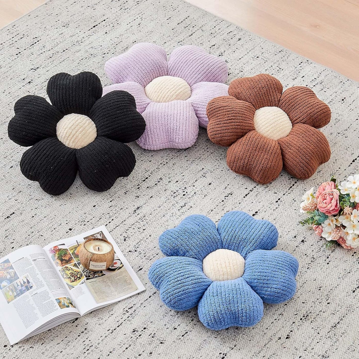 Cute Flower Shaped Decorative Throw Pillow