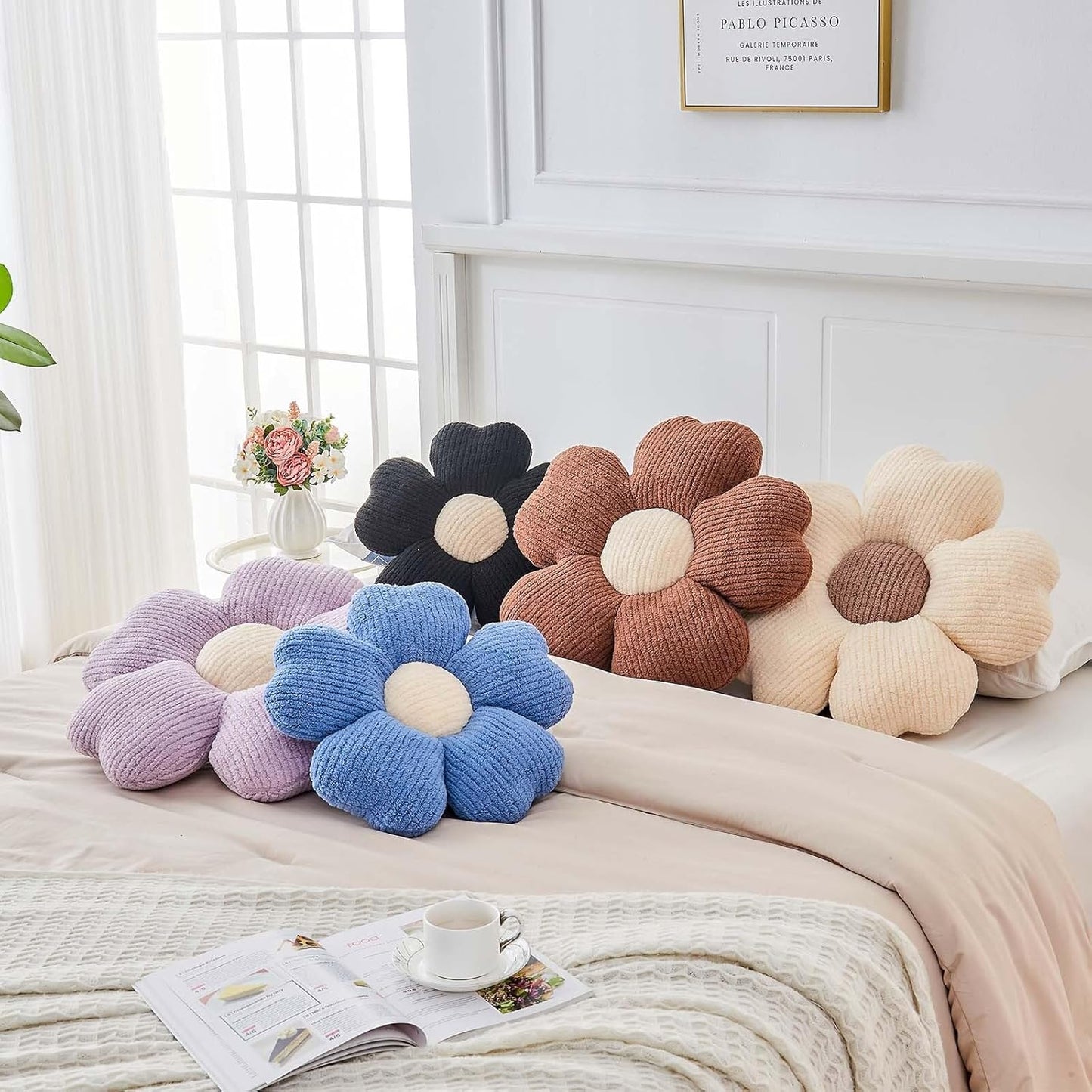 Cute Flower Shaped Decorative Throw Pillow