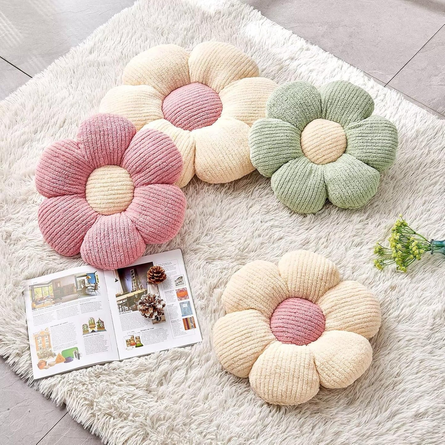 Cute Flower Shaped Decorative Throw Pillow