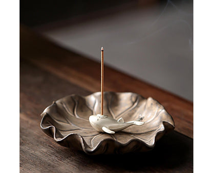 Lotus Leaf Mini Incense Holder for Teahouse-E