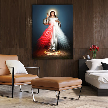 Wall Art Jesus Divine Mercy I Trust In You Canvas with Frame