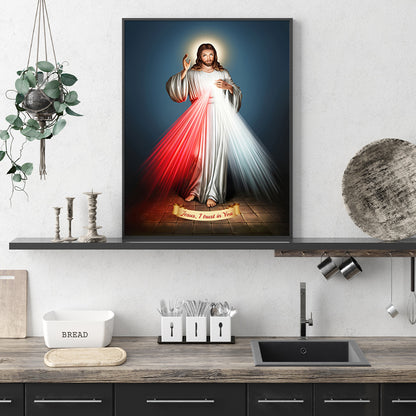 Wall Art Jesus Divine Mercy I Trust In You Canvas with Frame